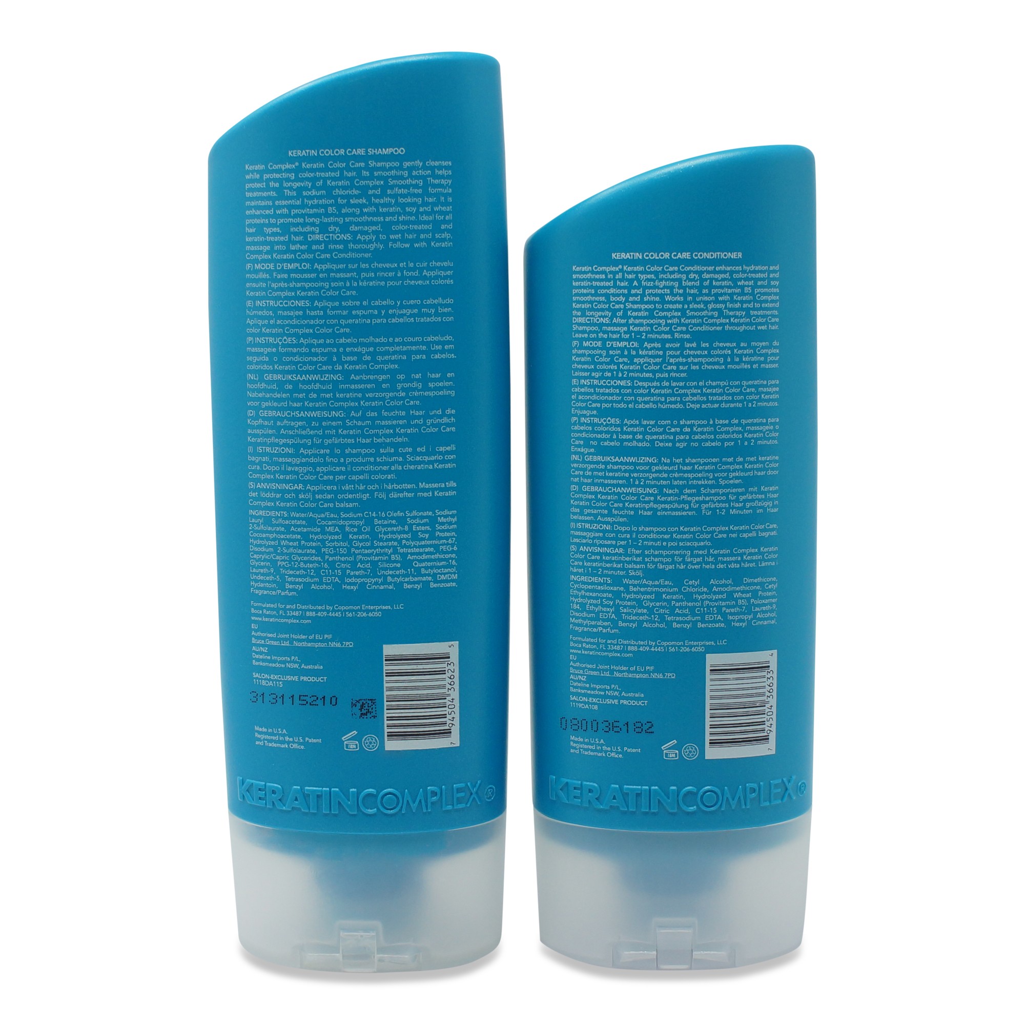 Keratin Complex Keratin Color Care Shampoo and Conditioner Combo 13.5 oz. With Travel Valet Set