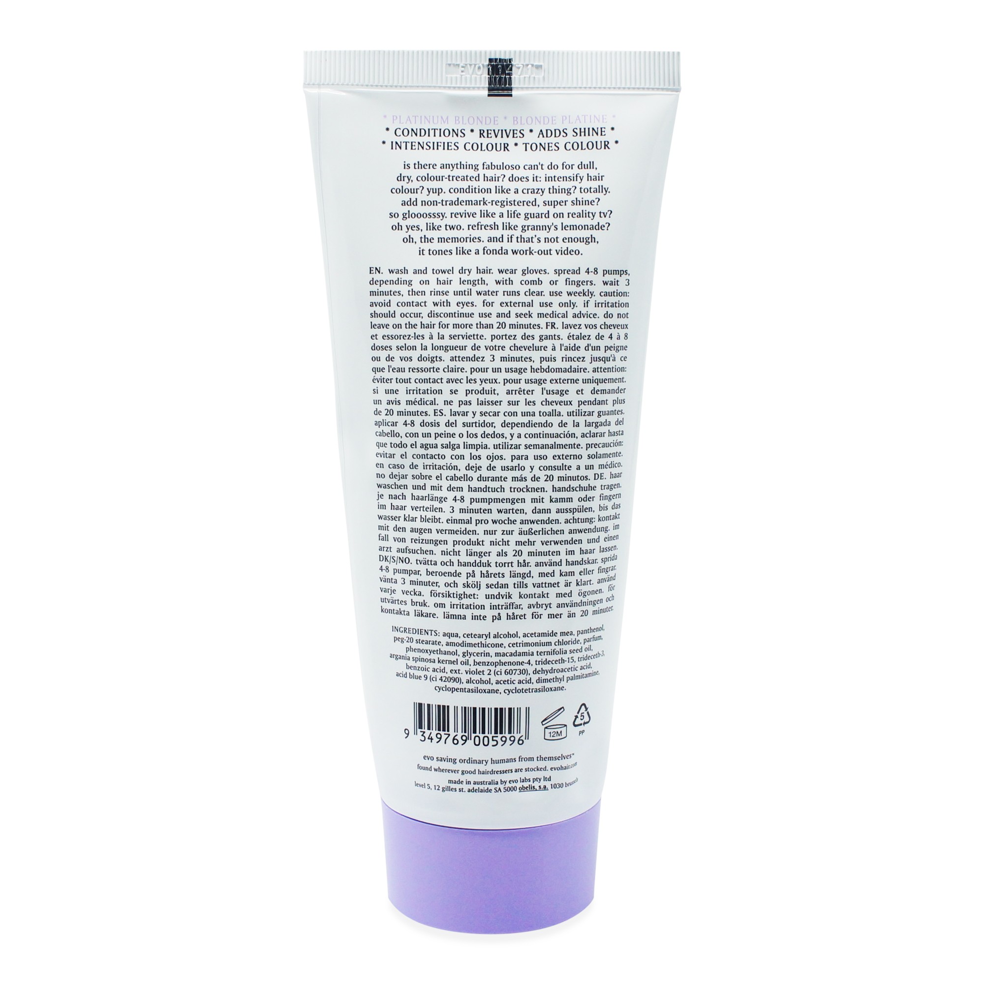 EVO Fabuloso Platinum Blonde Intensifying Conditioner 7.5 Oz