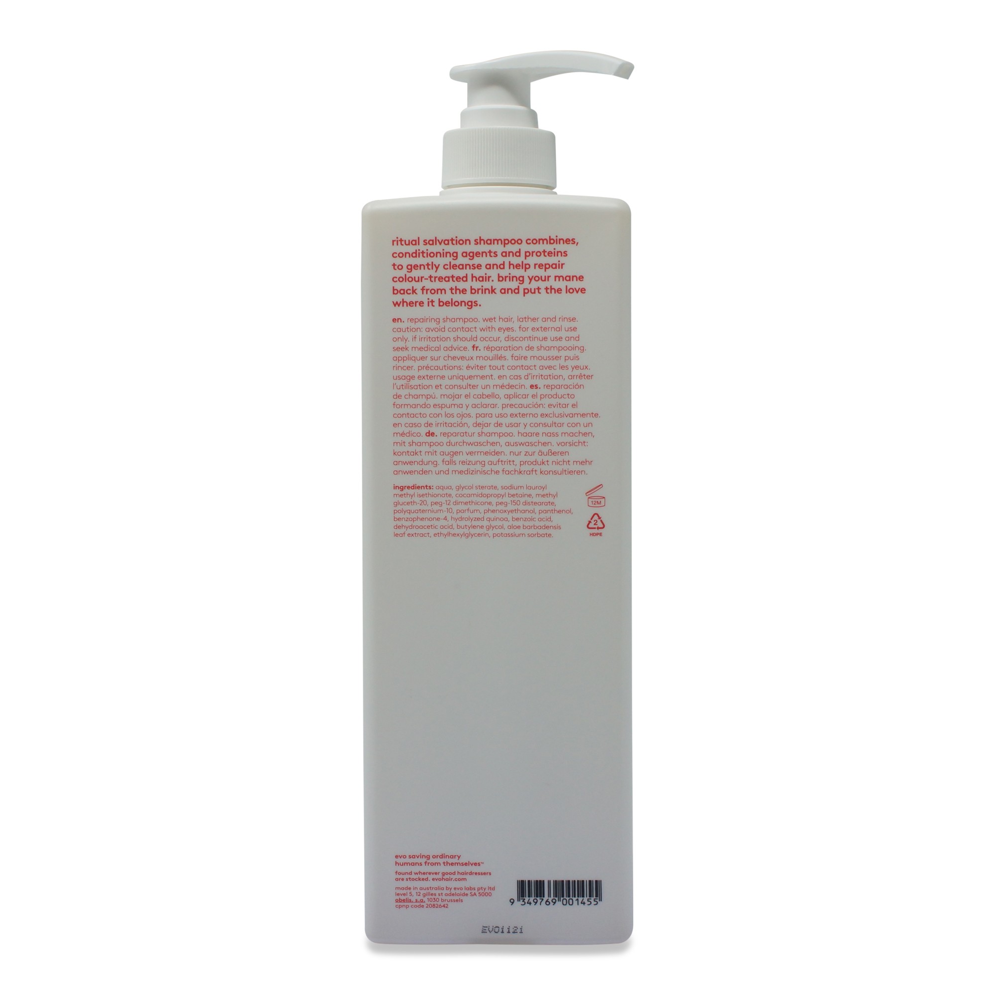 EVO Ritual Salvation Repairing Shampoo 33.8 Oz