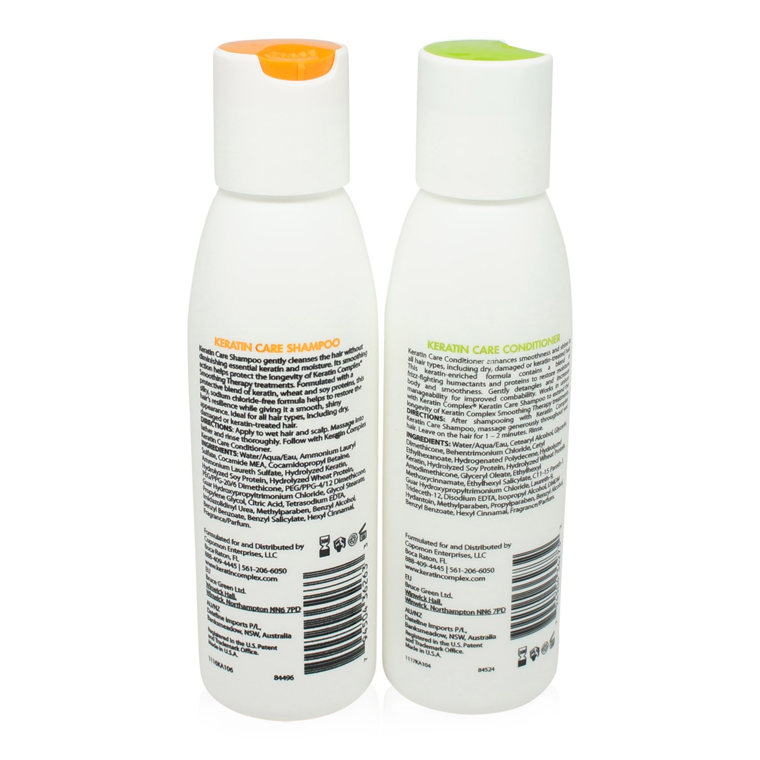Keratin Complex Care Shampoo and Conditioner Travel Valets Care 3oz. Each
