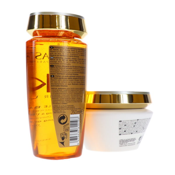 Kerastase Elixir Ultime Sublimating Oil Infused Shampoo Le Bain 8.5 oz & Elixir Ultime Mask 6.8 oz Combo Pack