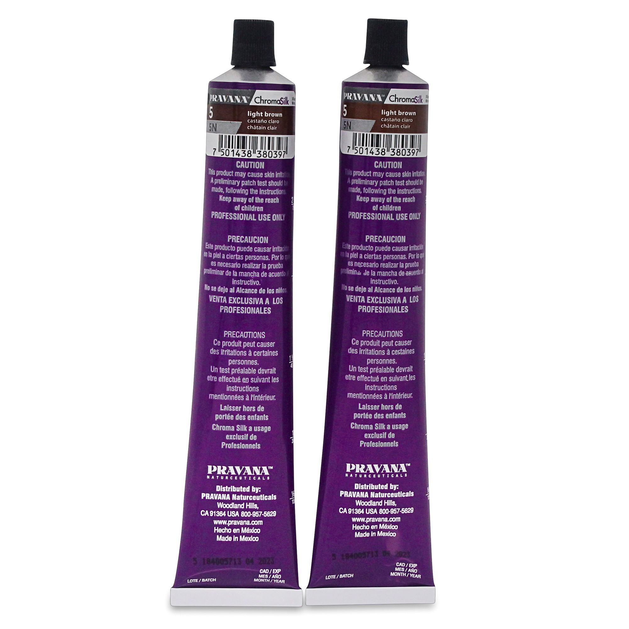 Pravana ChromaSilk Creme Hair Color with Silk & Keratin Protein 5 Light Brown 2 Pack