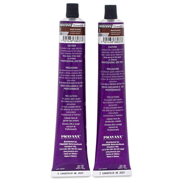 Pravana ChromaSilk Creme Hair Color with Silk & Keratin Protein 3 Dark Brown 2 Pack