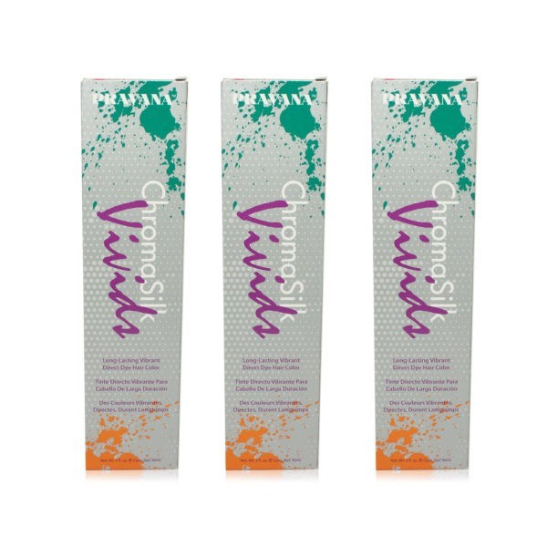 PRAVANA ChromaSilk Vivids Creme Hair Color with Silk & Keratin Protein (Blue)3 Oz-3 pack