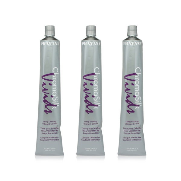 PRAVANA ChromaSilk Vivids Creme Hair Color with Silk & Keratin Protein (Yellow)3 Oz-3 pack