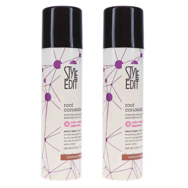 Style Edit Medium Brown Root Concealer Touch Up Spray 2 oz 2 Pack