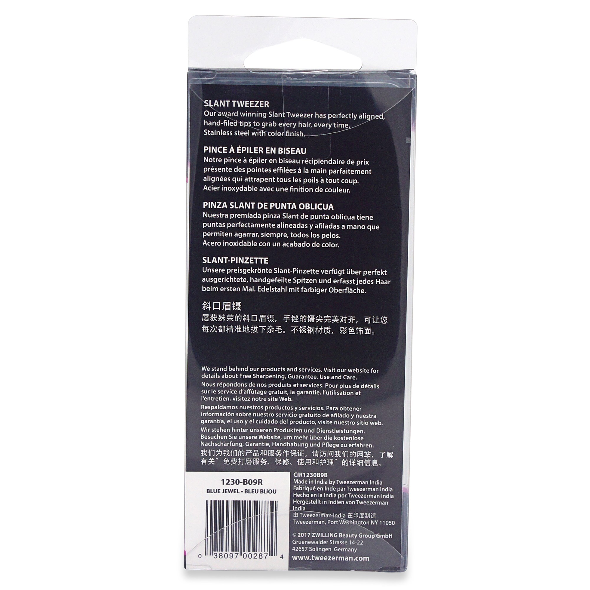 Tweezerman Slant Tweezer Blue Jewel