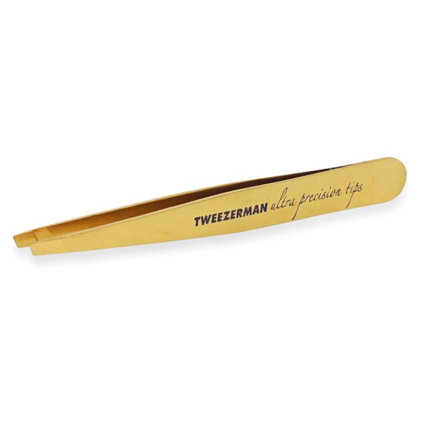 Tweezerman Studio Collection Ultra Precision Series Titanium Nitride Coated Slant, Gold