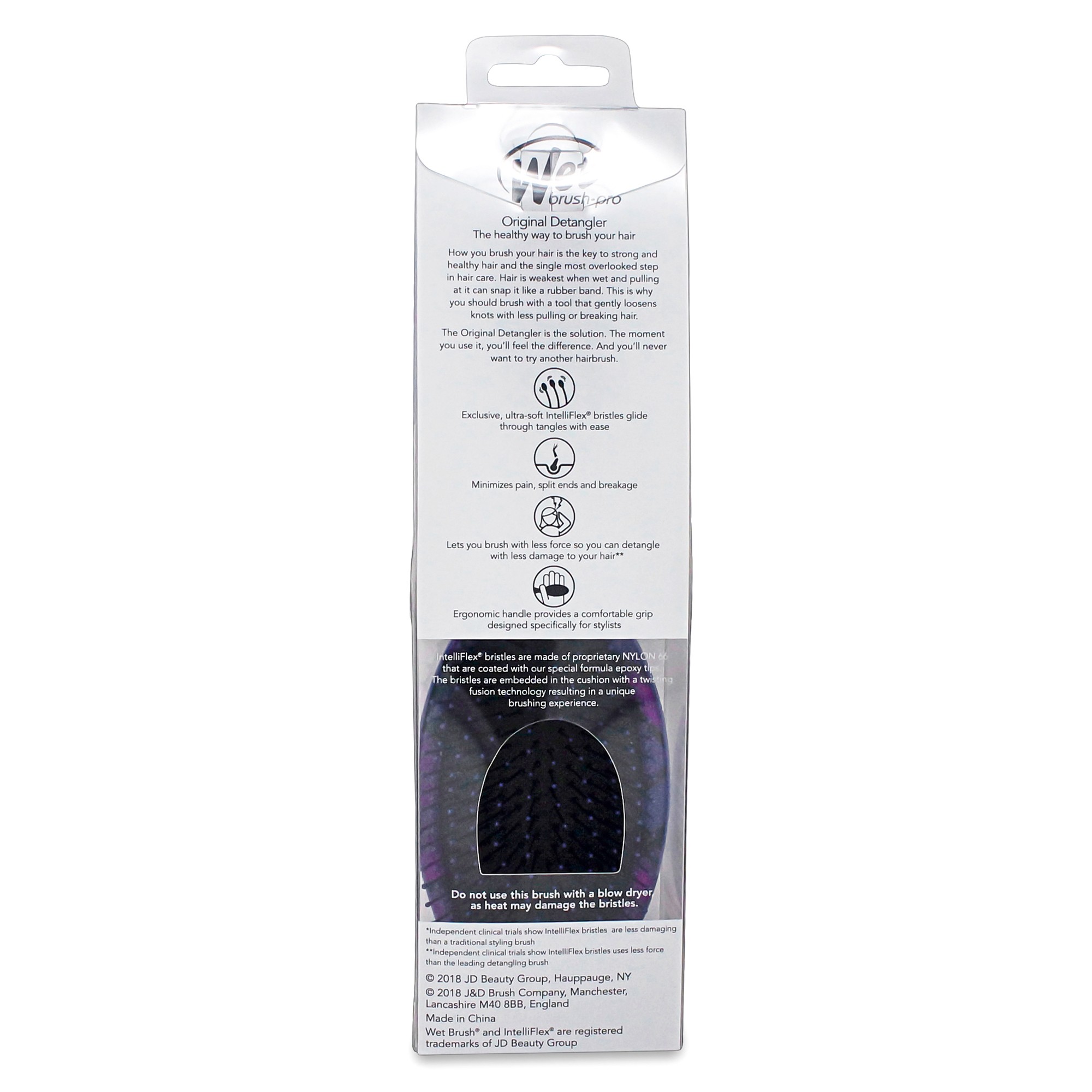 Wet Brush - Pro Original Detangler (1 Brush) Stain Glass Purple