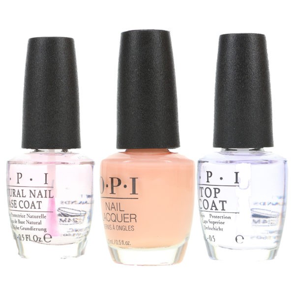 OPI Bubble Bath .5 oz, Top Coat .5 oz & Natural Nail Base Coat .5 oz Pack