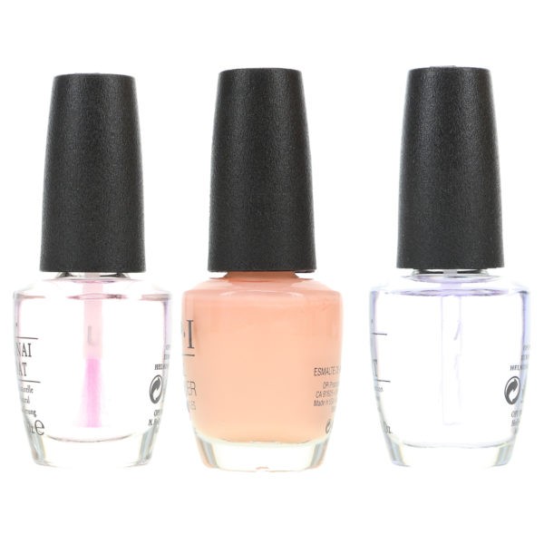 OPI Bubble Bath .5 oz, Top Coat .5 oz & Natural Nail Base Coat .5 oz Pack