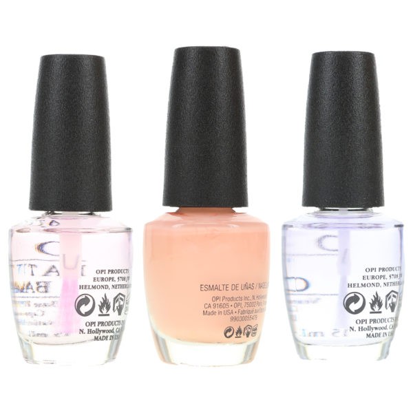 OPI Bubble Bath .5 oz, Top Coat .5 oz & Natural Nail Base Coat .5 oz Pack