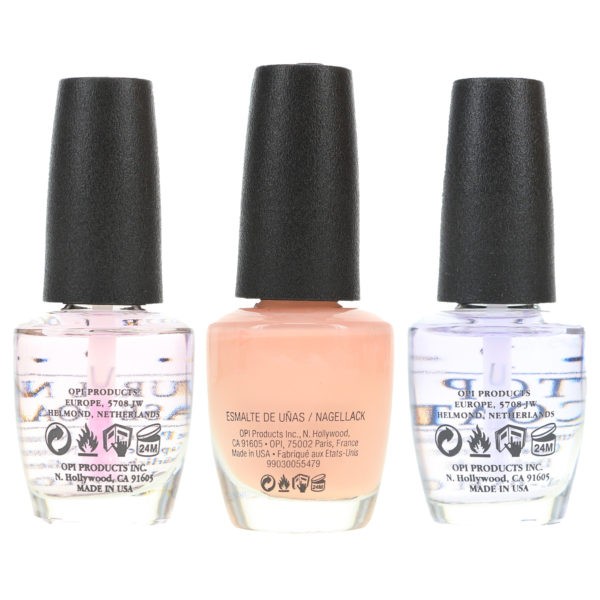 OPI Bubble Bath .5 oz, Top Coat .5 oz & Natural Nail Base Coat .5 oz Pack