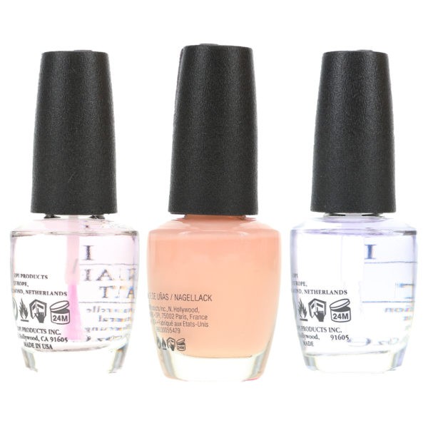 OPI Bubble Bath .5 oz, Top Coat .5 oz & Natural Nail Base Coat .5 oz Pack