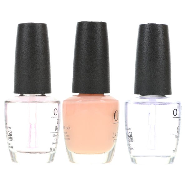 OPI Bubble Bath .5 oz, Top Coat .5 oz & Natural Nail Base Coat .5 oz Pack