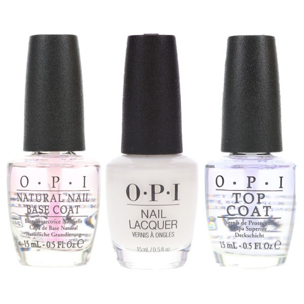 OPI Funny Bunny 0.5 oz, Top Coat .5 oz & Natural Nail Base Coat .5 oz Combo Pack