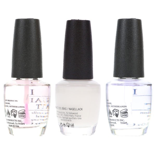 OPI Funny Bunny 0.5 oz, Top Coat .5 oz & Natural Nail Base Coat .5 oz Combo Pack