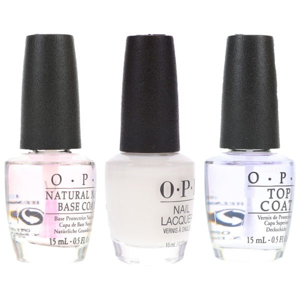 OPI Funny Bunny 0.5 oz, Top Coat .5 oz & Natural Nail Base Coat .5 oz Combo Pack