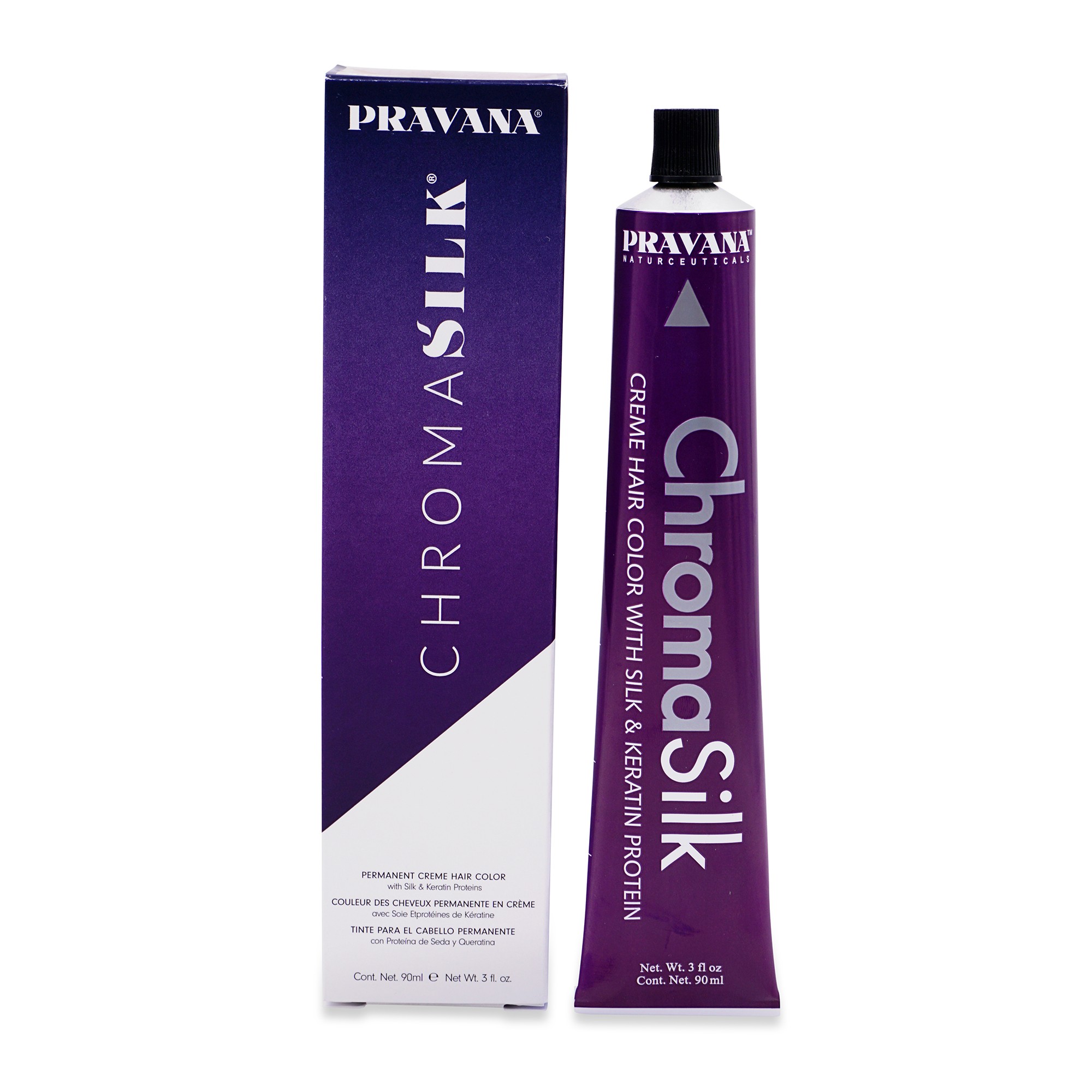 Pravana ChromaSilk Creme Hair Color 5.37 -Light Golden Violet Brown, 3 oz.
