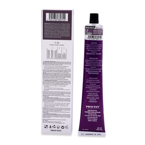 Pravana ChromaSilk Creme Hair Color 5.7 Light Violet Brown, 3 oz.