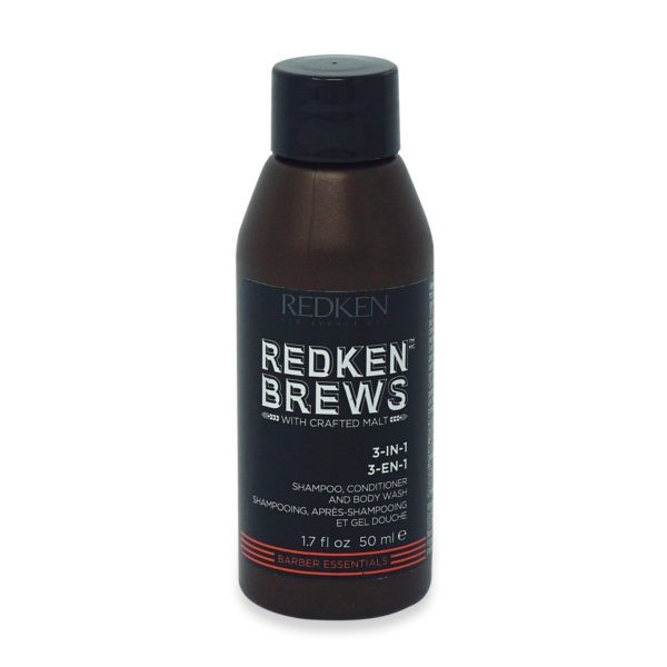 Redken Brews 3-in1 Shampoo, Conditioner and Body Wash, 1.7 oz.
