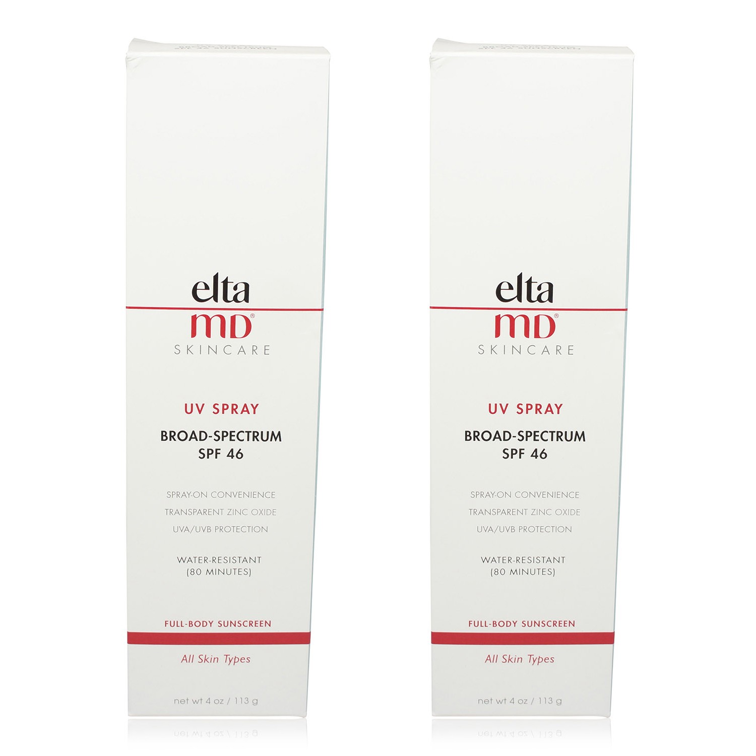 Elta MD UV Spray SPF 46 Full Body Sunscreen 4 oz. - Two Pack