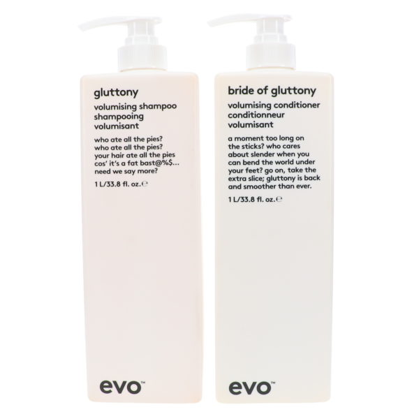 EVO Gluttonty Volume Shampoo & Bride Of Gluttony Conditioner 33.8 Oz Combo Pack