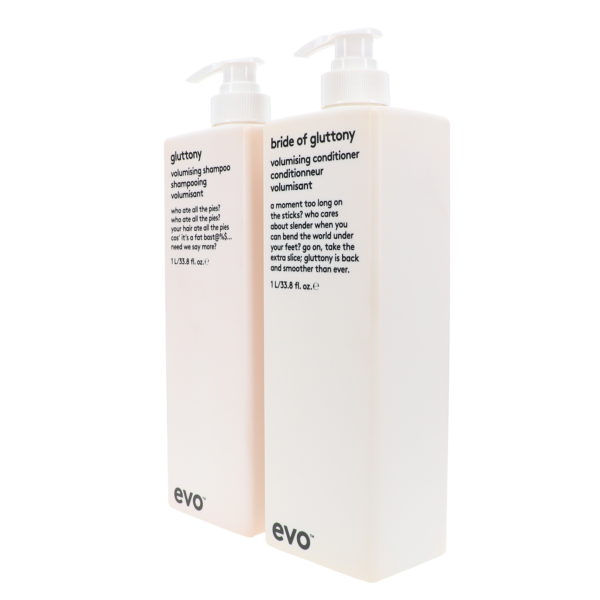 EVO Gluttonty Volume Shampoo & Bride Of Gluttony Conditioner 33.8 Oz Combo Pack