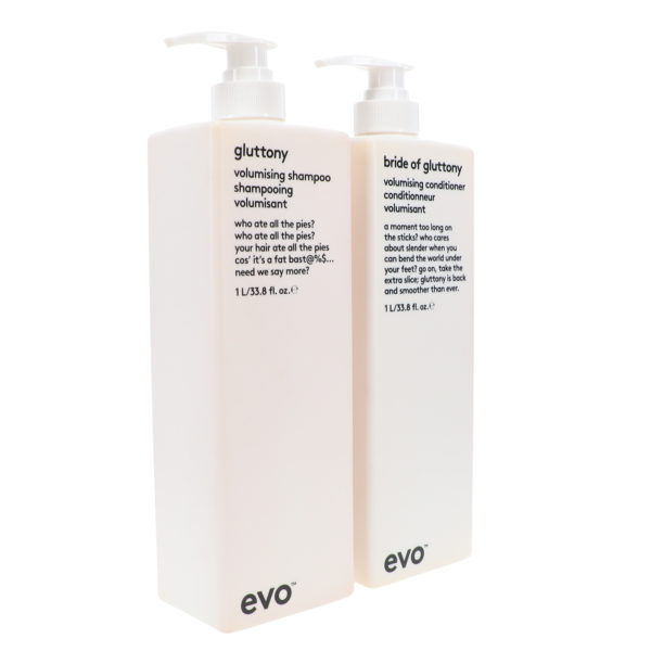 EVO Gluttonty Volume Shampoo & Bride Of Gluttony Conditioner 33.8 Oz Combo Pack