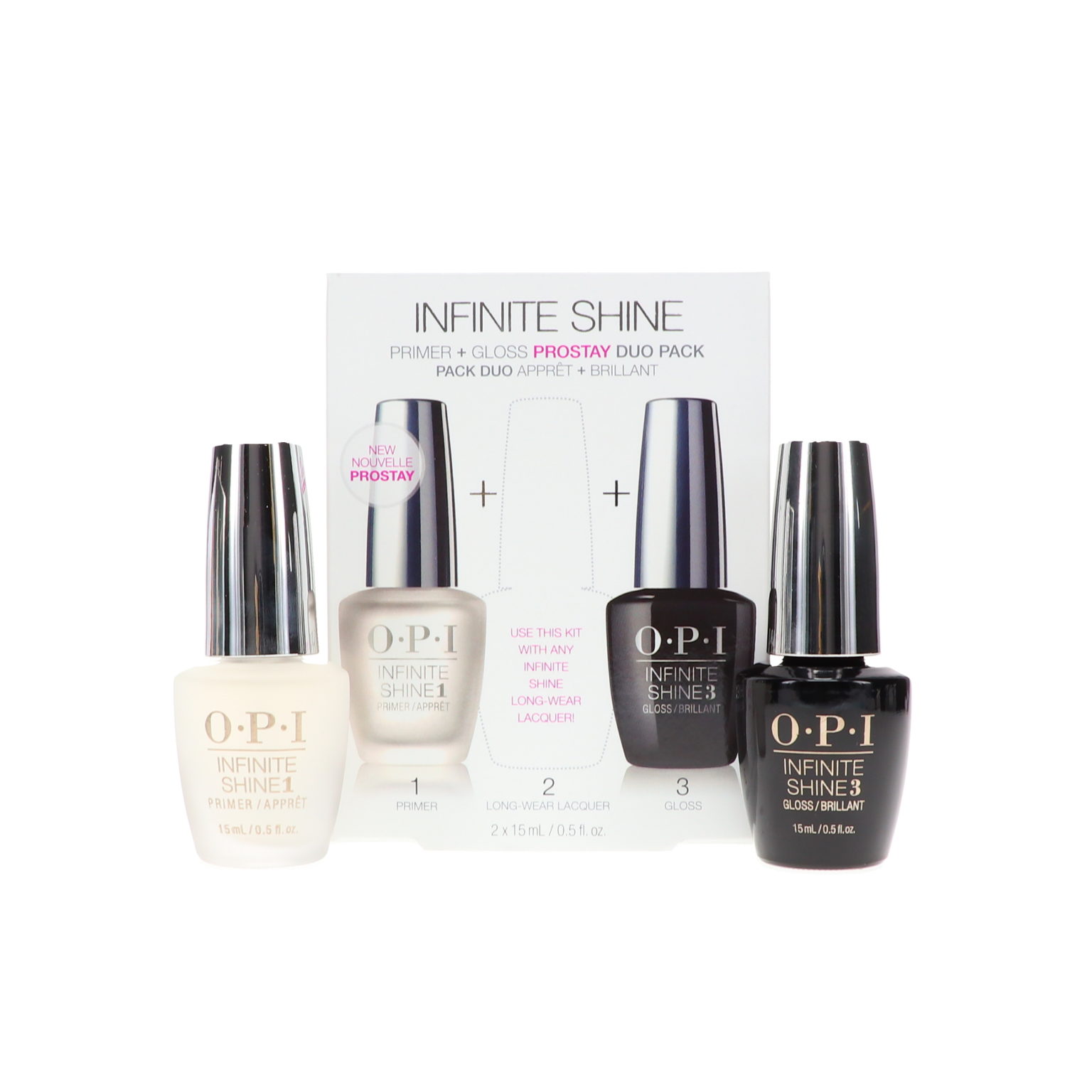 OPI Base Coat Prime & Gloss Top Coat Infinite Shine Duo Set Beauty