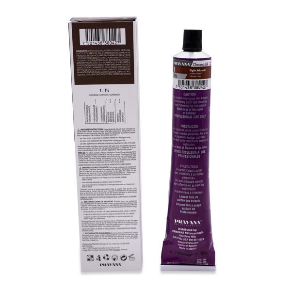 Pravana ChromaSilk Creme Hair Color with Silk & Keratin Protein 8 Light Blonde