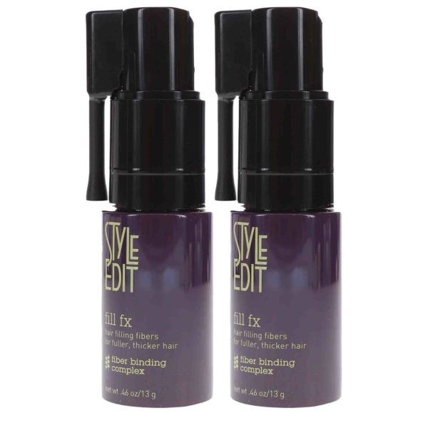 Style Edit Fill FX Instant Hair Building Fibers Spray Black 0.46 oz 2 Pack