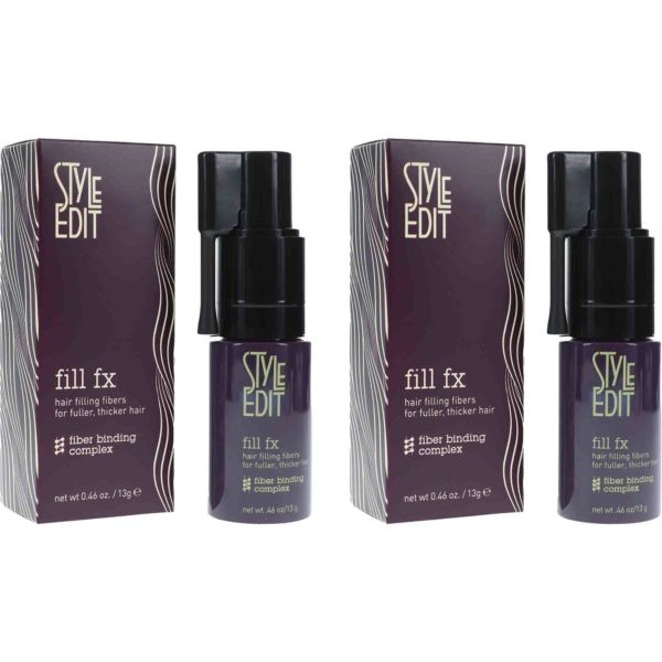 Style Edit Fill FX Instant Hair Building Fibers Spray Black 0.46 oz 2 Pack