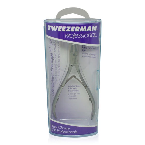 Tweezerman Cobalt Stainless Cuticle Nipper Full Jaw, Large - Professional