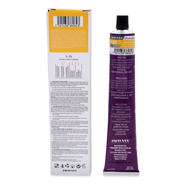 Pravana ChromaSilk Creme Hair Color 9.03 Very Light Sheer Golden Blonde, 3 oz.