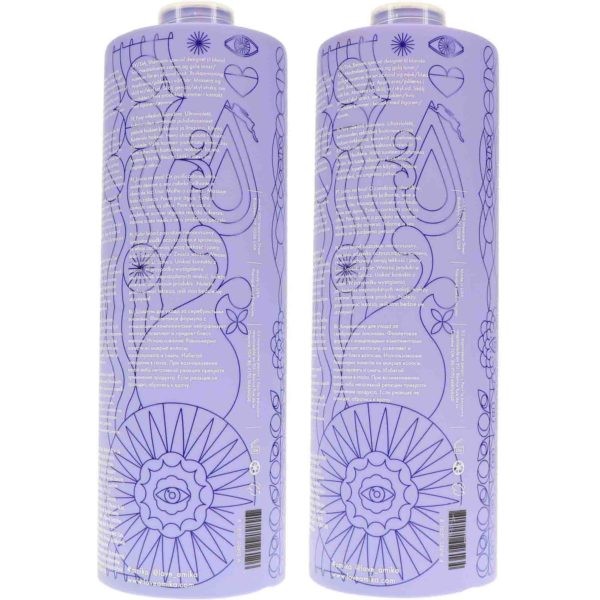 Amika Bust Your Brass Cool Blonde Shampoo 33.8 oz & Conditioner 33.8 oz Combo Pack