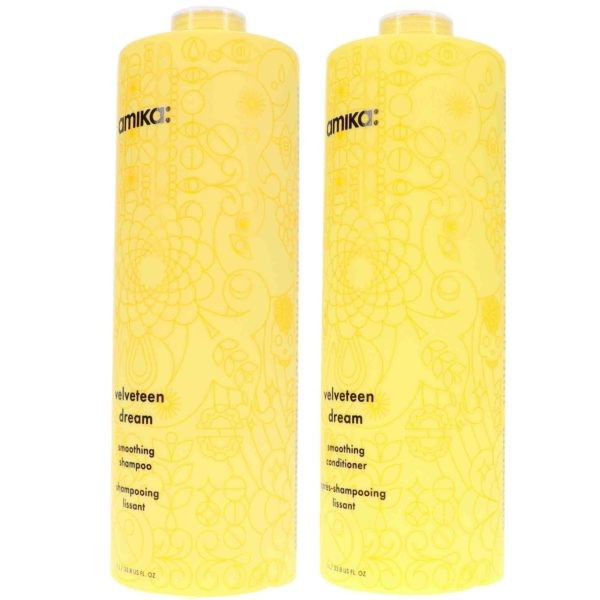 Amika Velveteen Dream Smoothing Shampoo 33.8 oz & Conditioner 33.8 oz Combo Pack