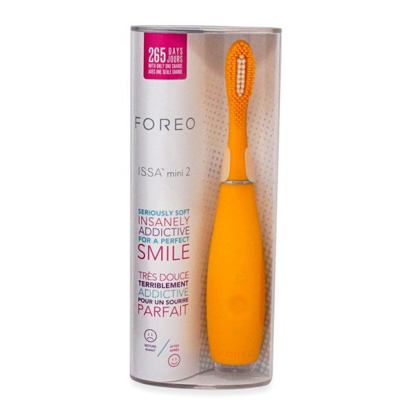 FOREO Issa Mini 2 Rechargeable Kids Electric Regular Toothbrush for Complete Oral Care, Mango Tango