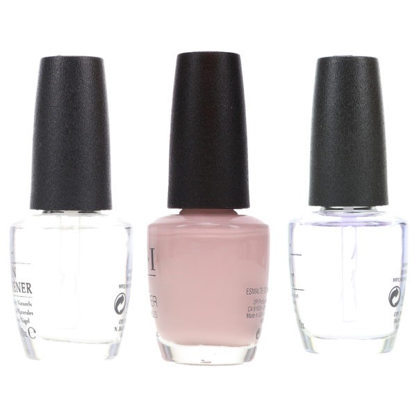 OPI Don't Bossa Nova Me Around 0.5 oz, Top Coat T30 .5 oz & Natural Nail Strengthener T60 .5 oz Pack