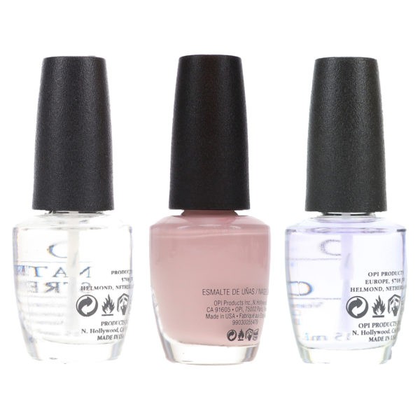 OPI Don't Bossa Nova Me Around 0.5 oz, Top Coat T30 .5 oz & Natural Nail Strengthener T60 .5 oz Pack