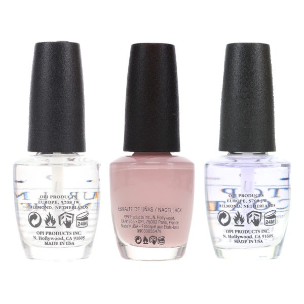 OPI Don't Bossa Nova Me Around 0.5 oz, Top Coat T30 .5 oz & Natural Nail Strengthener T60 .5 oz Pack