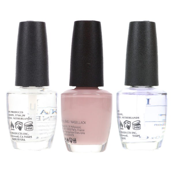 OPI Don't Bossa Nova Me Around 0.5 oz, Top Coat T30 .5 oz & Natural Nail Strengthener T60 .5 oz Pack