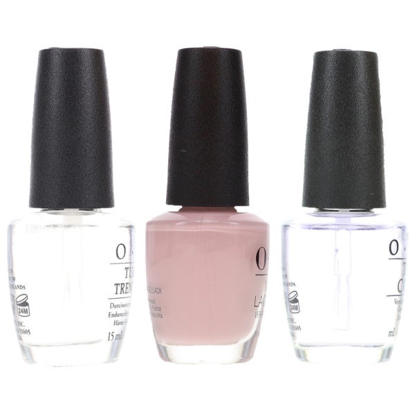 OPI Don't Bossa Nova Me Around 0.5 oz, Top Coat T30 .5 oz & Natural Nail Strengthener T60 .5 oz Pack