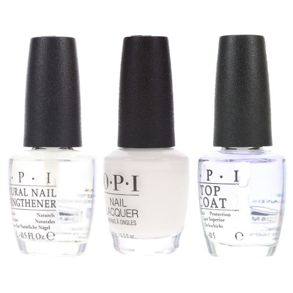 OPI Funny Bunny 0.5 oz, Top Coat T30 .5 oz & Natural Nail Strengthener T60 .5 oz Pack