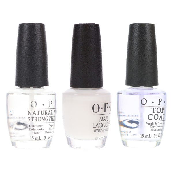 OPI Funny Bunny 0.5 oz, Top Coat T30 .5 oz & Natural Nail Strengthener T60 .5 oz Pack