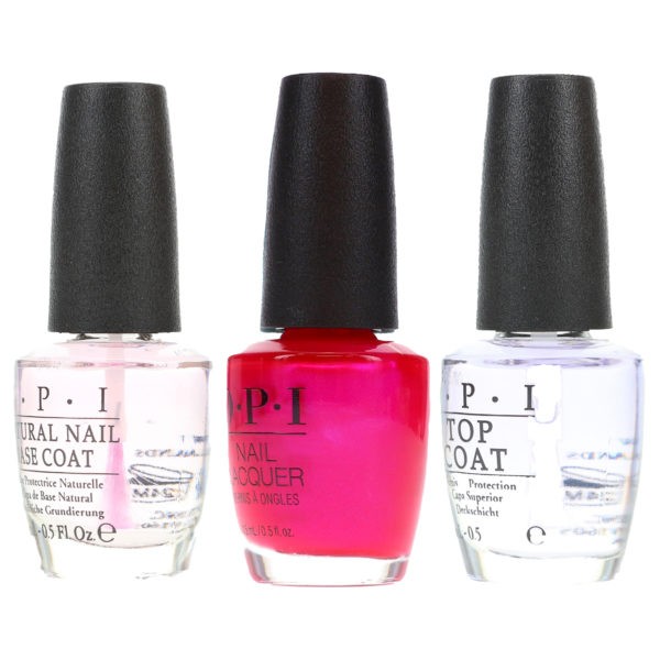 OPI Pompeii Purple 0.5 oz, Top Coat .5 oz & Natural Nail Base Coat .5 oz Combo Pack