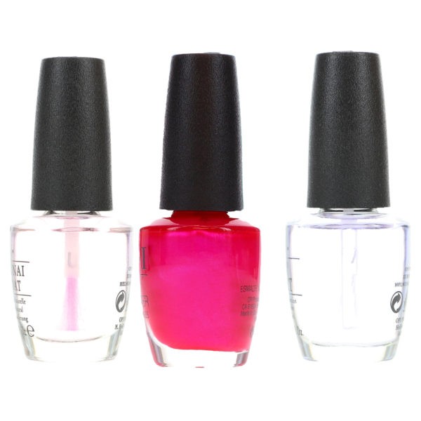 OPI Pompeii Purple 0.5 oz, Top Coat .5 oz & Natural Nail Base Coat .5 oz Combo Pack