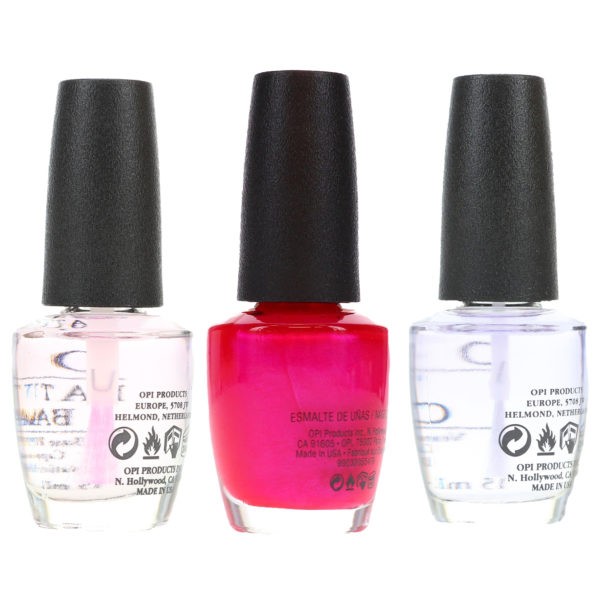 OPI Pompeii Purple 0.5 oz, Top Coat .5 oz & Natural Nail Base Coat .5 oz Combo Pack