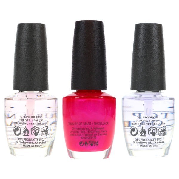 OPI Pompeii Purple 0.5 oz, Top Coat .5 oz & Natural Nail Base Coat .5 oz Combo Pack