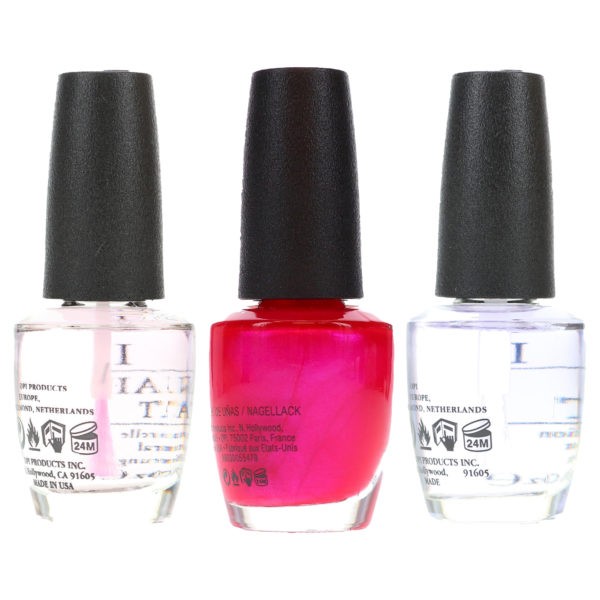 OPI Pompeii Purple 0.5 oz, Top Coat .5 oz & Natural Nail Base Coat .5 oz Combo Pack